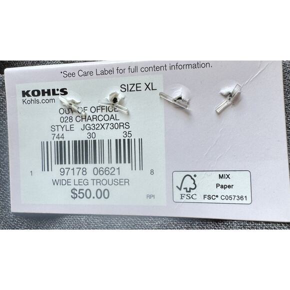 SO Goods For Life Pants Women Size XL Wide Leg high Rise Gray Lined Pleated NEW - Picture 7 of 10